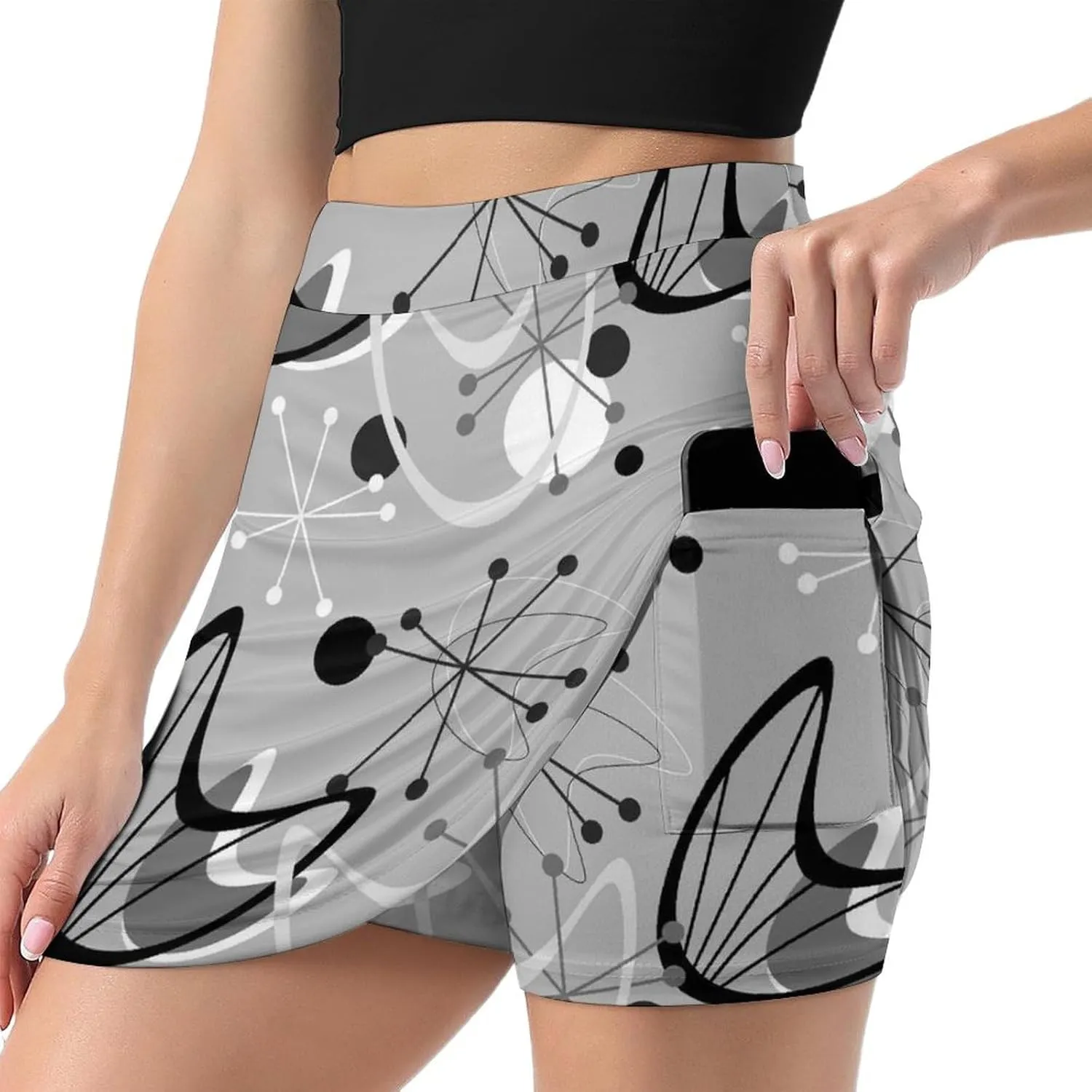 Nugier Women Yoga Skirt, High Waist A-line Dress Trouser, Running Shorts(S-4XL)