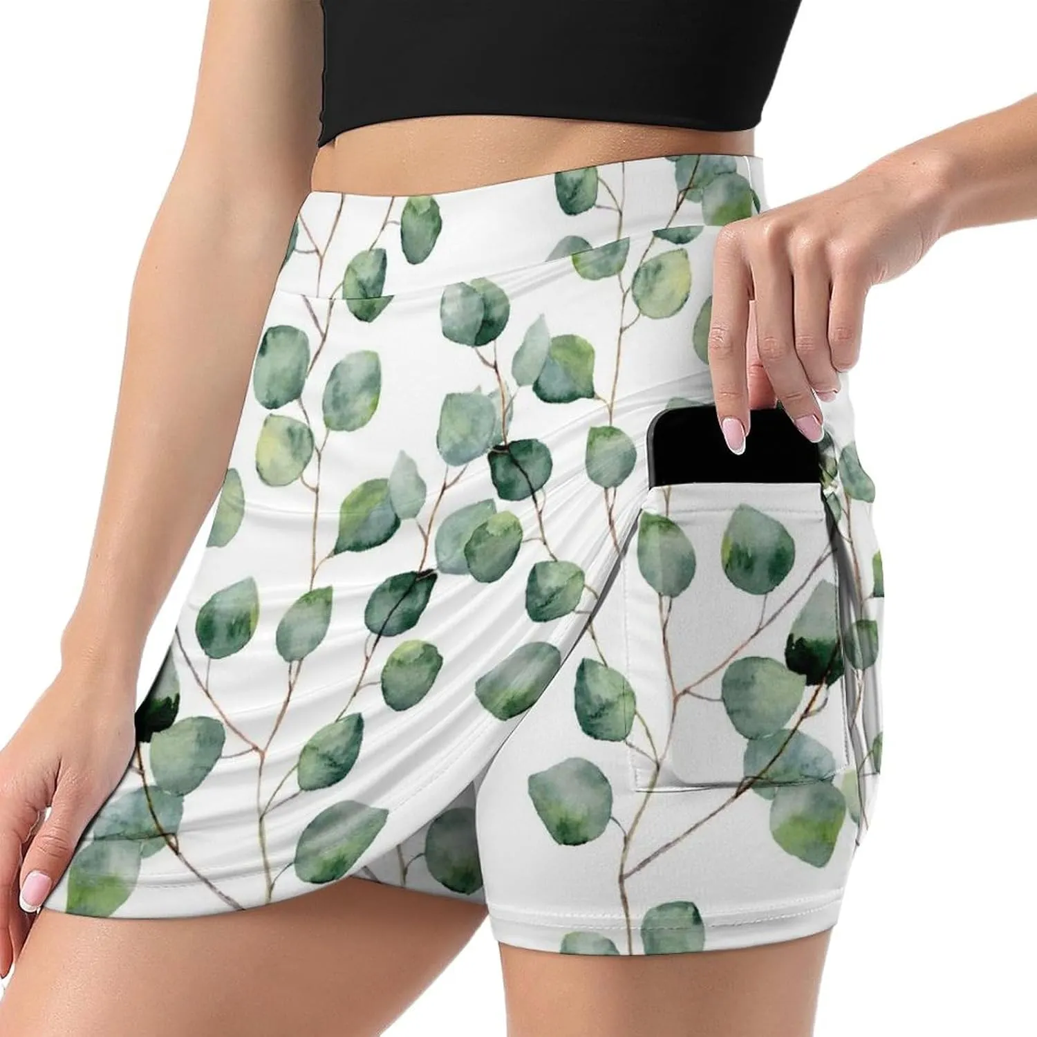 Nugier Women Yoga Skirt, High Waist A-line Dress Trouser, Running Shorts(S-4XL)