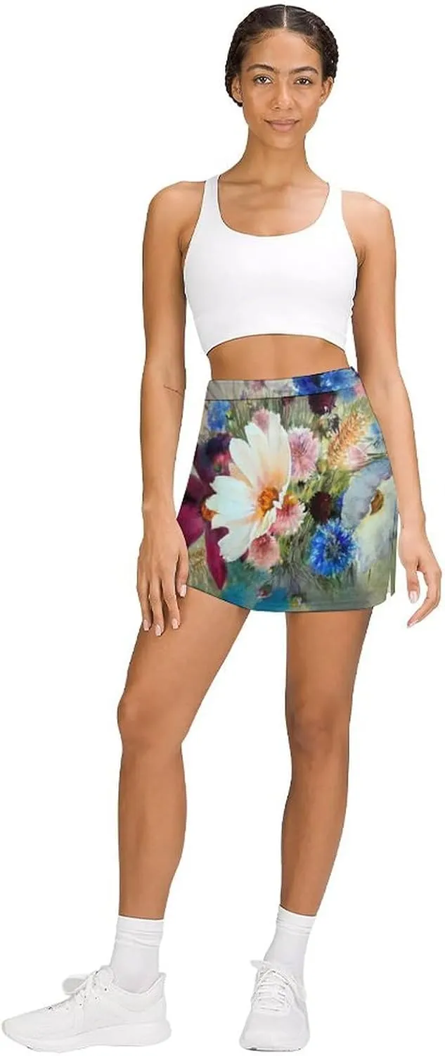 Nugier Women Yoga Skirt, High Waist A-line Dress Trouser, Running Shorts(S-4XL)