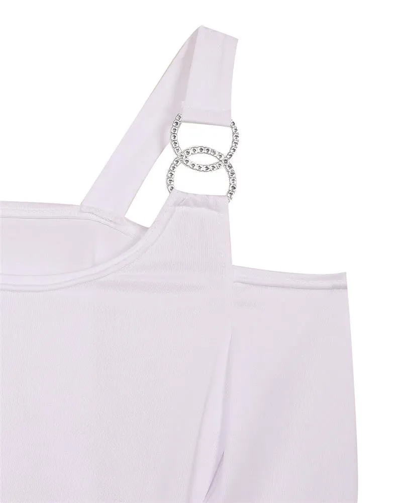 Off Shoulder Slim Fit Shirts Long Sleeve