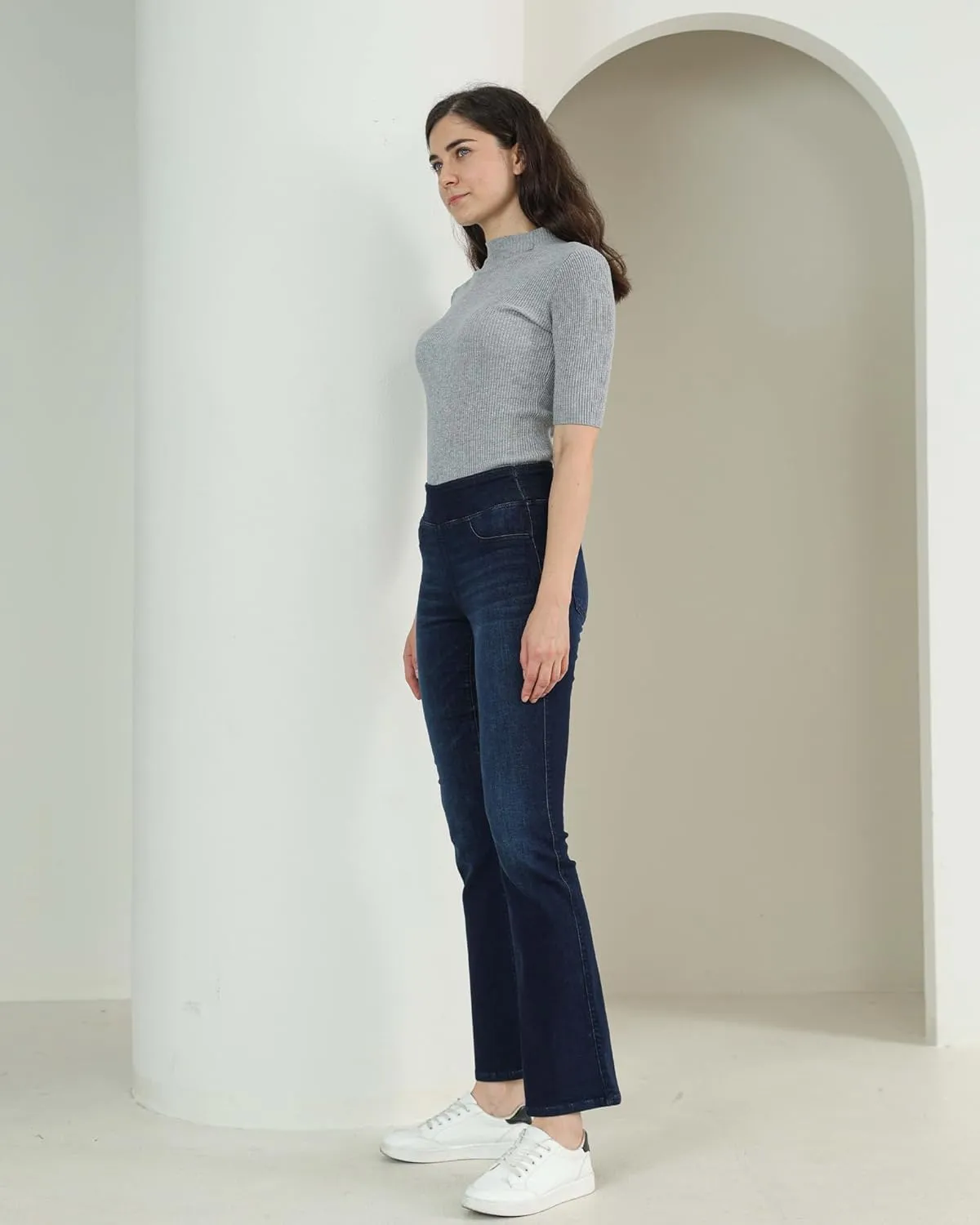 OFLUCK Straight Leg Mom Jeans for Women High Waisted Trendy Ankle Length Boyfriend Denim Tapered Leg Pants