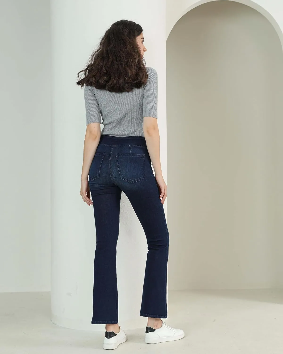 OFLUCK Straight Leg Mom Jeans for Women High Waisted Trendy Ankle Length Boyfriend Denim Tapered Leg Pants