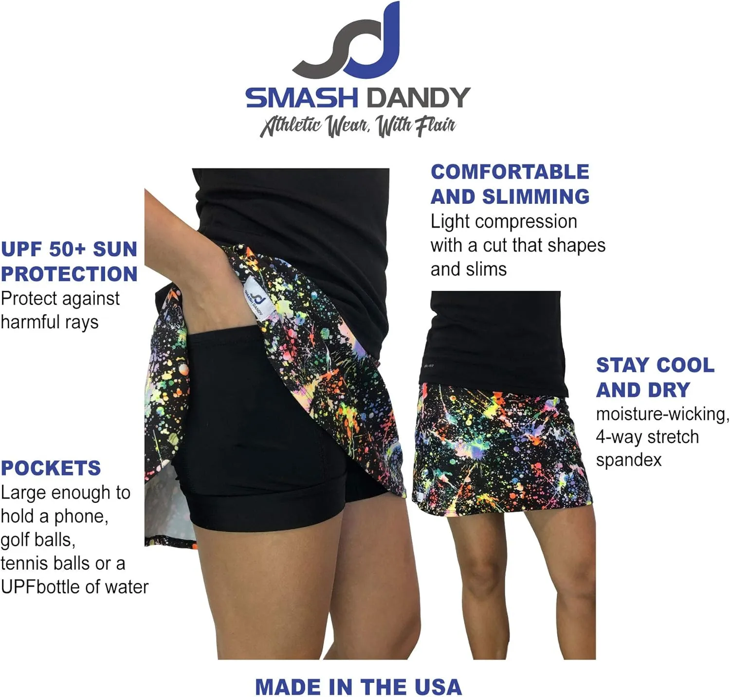 Peacock Flutter Style Golf/Tennis Skort/Skirt
