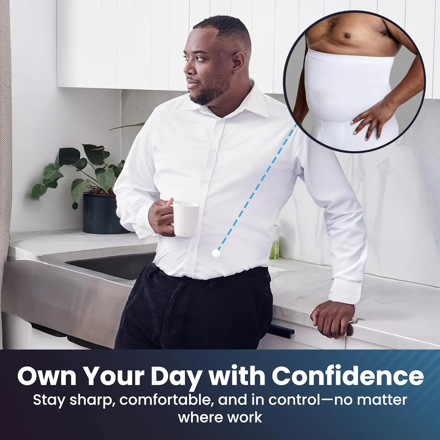 QORE LOGIQ Tummy Control Shapewear Compression Shorts - Waist Compression for Men, High Waist Mens Tummy Shaper Underwear