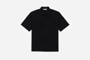 Short Sleeve Workshirt ~ Black Cotton Twill