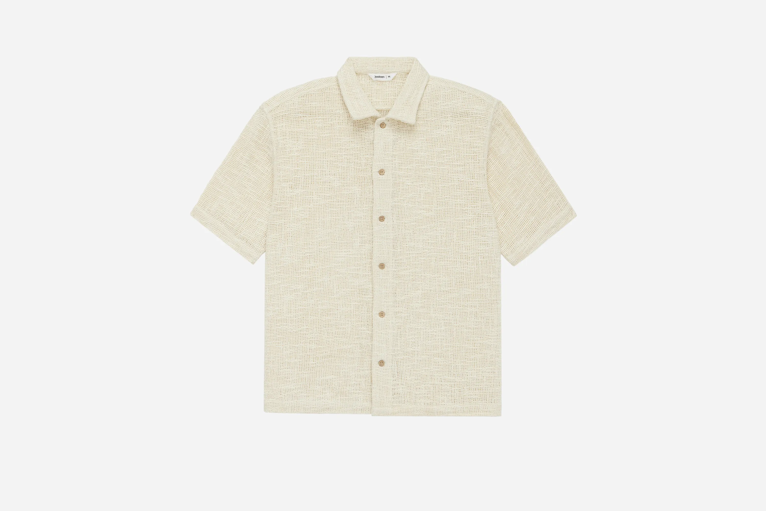 Short Sleeve Workshirt ~ Ecru Cotton Mesh