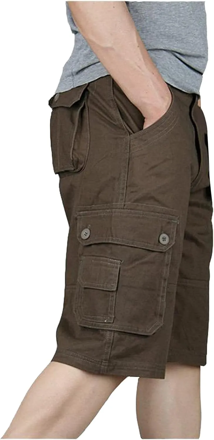 Shorts Men Multi-Pocket and Pants Leisure Color Fashion Men's Solid Summer Men's Pants Black Shorts Men Mens Cargo