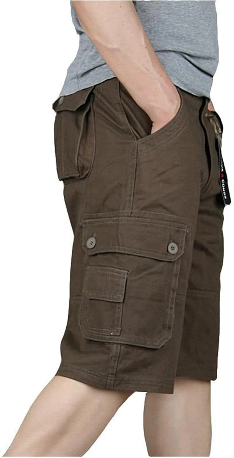 Shorts Men Multi-Pocket and Pants Leisure Color Fashion Men's Solid Summer Men's Pants Black Shorts Men Mens Cargo