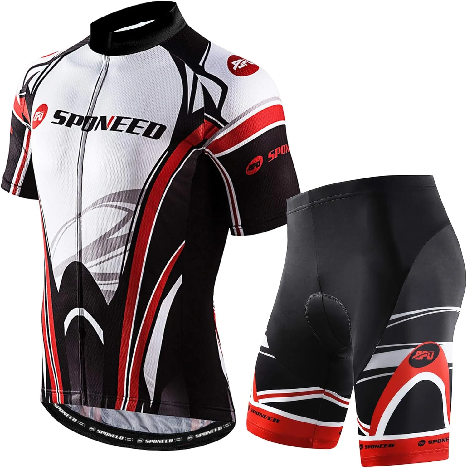 sponeed Bike Jersey and Compression Shorts sets Men's Biking Shirt with Pockets Ride Clothing Gear