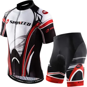 sponeed Bike Jersey and Compression Shorts sets Men's Biking Shirt with Pockets Ride Clothing Gear