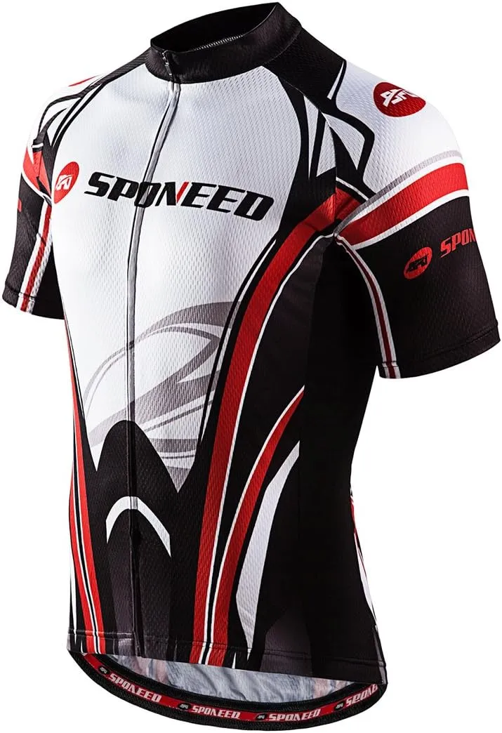 sponeed Bike Jersey and Compression Shorts sets Men's Biking Shirt with Pockets Ride Clothing Gear