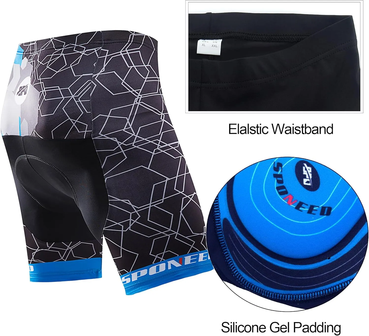 sponeed Bike Jersey and Compression Shorts sets Men's Biking Shirt with Pockets Ride Clothing Gear