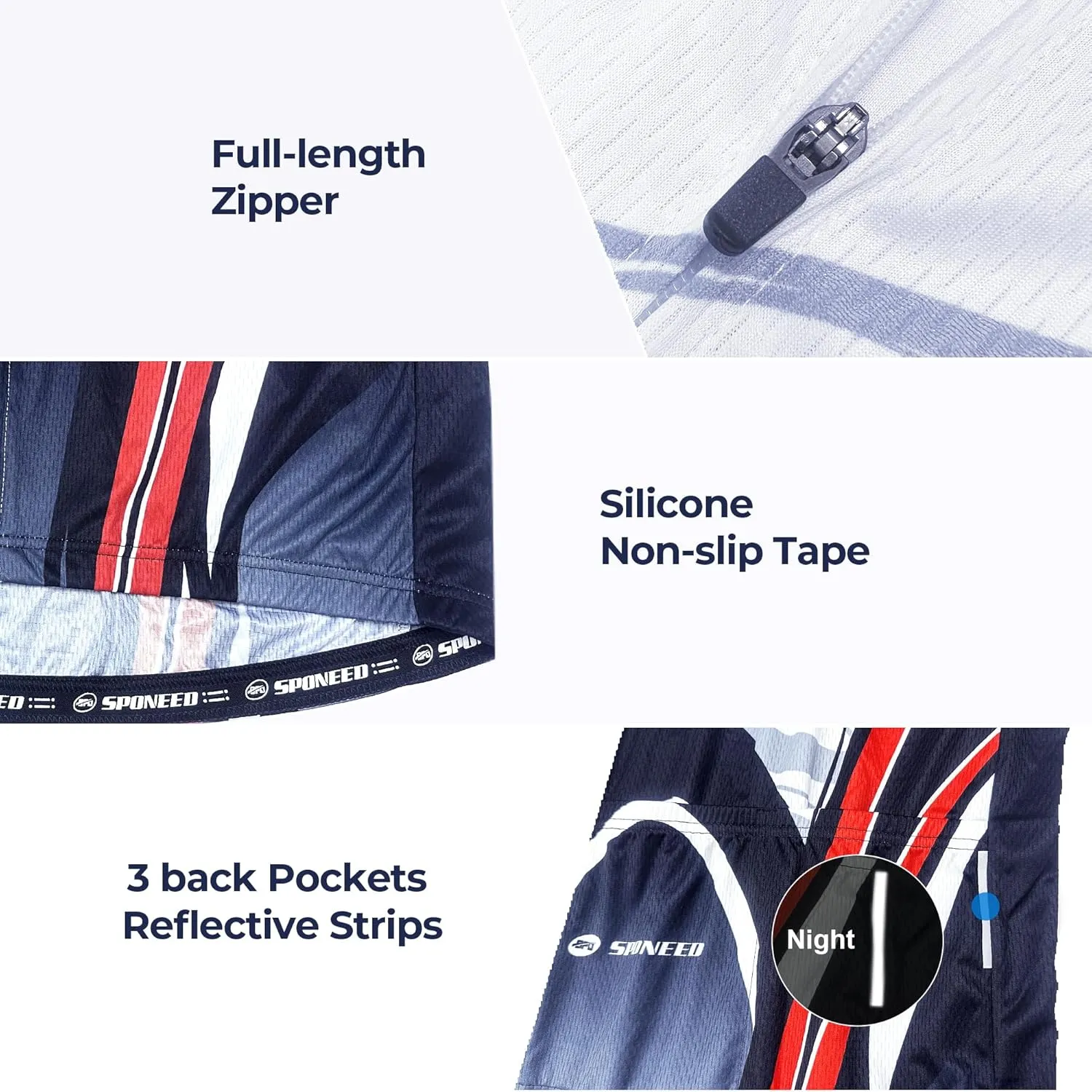 sponeed Bike Jersey and Compression Shorts sets Men's Biking Shirt with Pockets Ride Clothing Gear