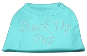 Stuck Up Pup Rhinestone Shirts Aqua XS (8)