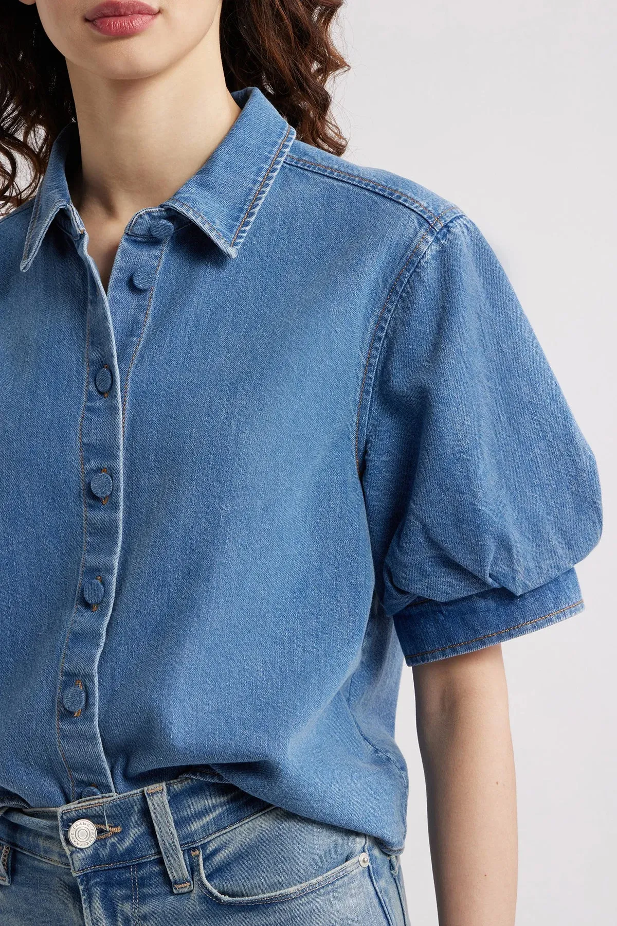 The Billow Sleeve Denim Shirt