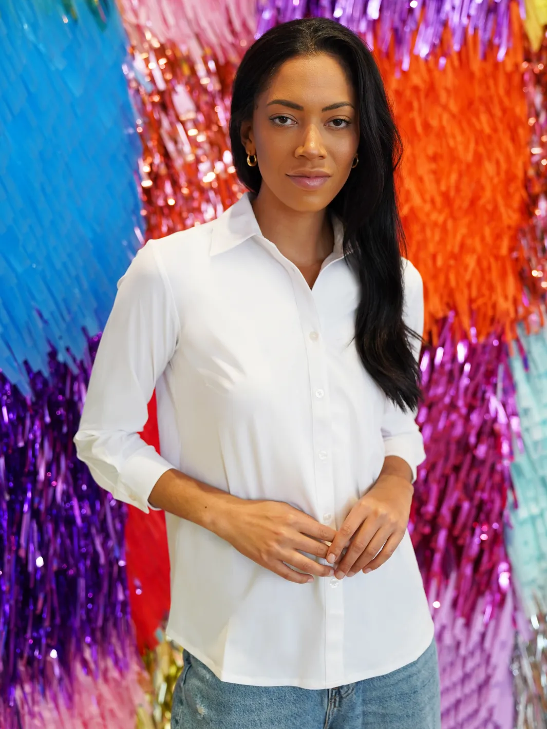 The Diane - 3/4 Sleeve Button Up