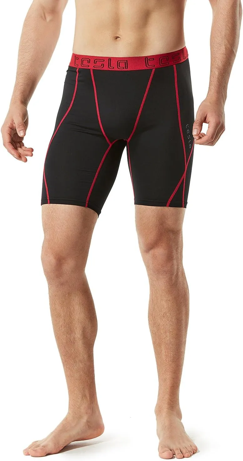 TSLA Men's Athletic Compression Shorts, Sports Performance Active Cool Dry Running Tights