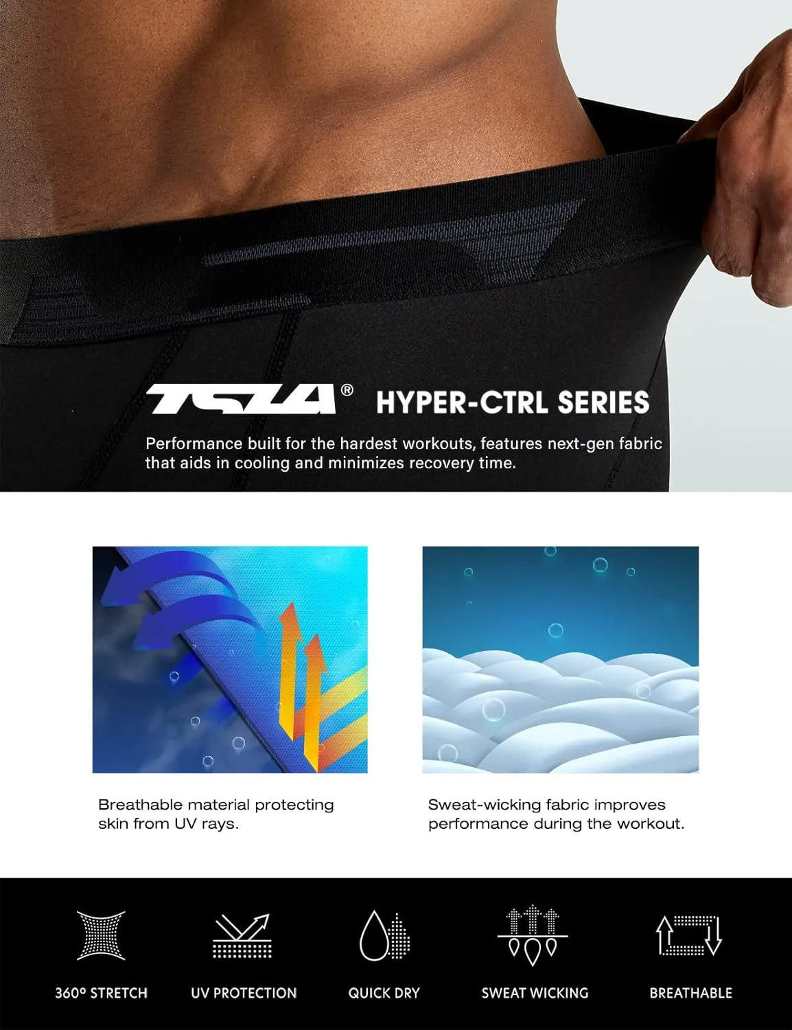 TSLA Men's Athletic Compression Shorts, Sports Performance Active Cool Dry Running Tights