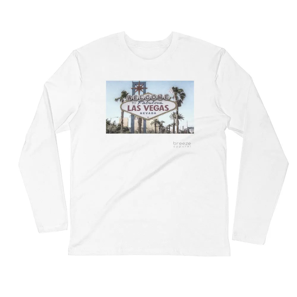 'Welcome to Vegas' unisex long-sleeved shirt (slim fit)