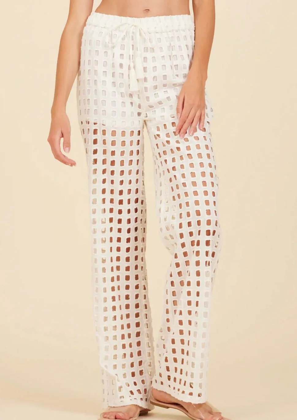White Box Beach Eyelet Beach Pant