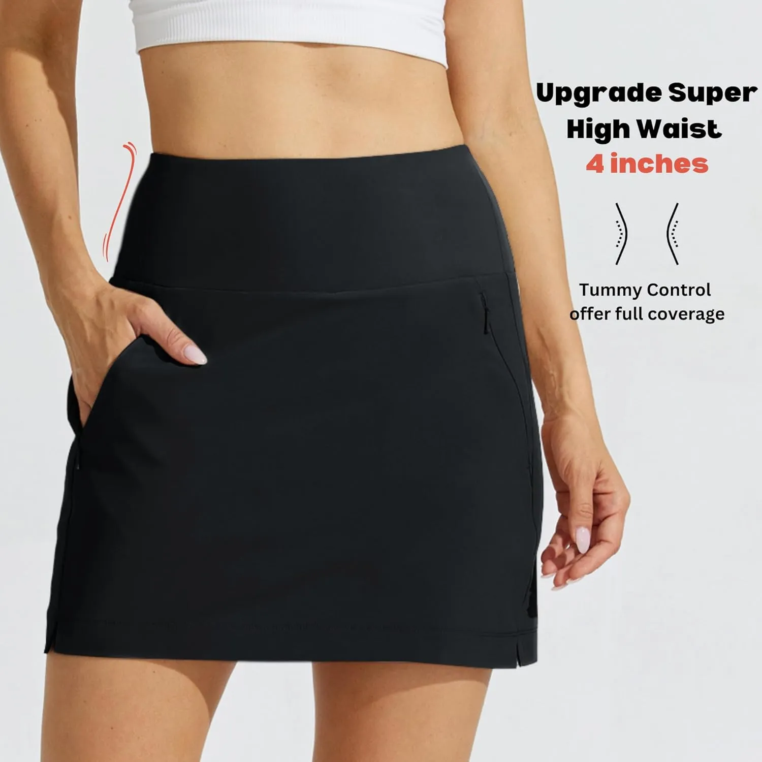 Willit Women's Golf Skirts High Waisted Skorts Quick Dry Athletic Casual Skorts Pockets