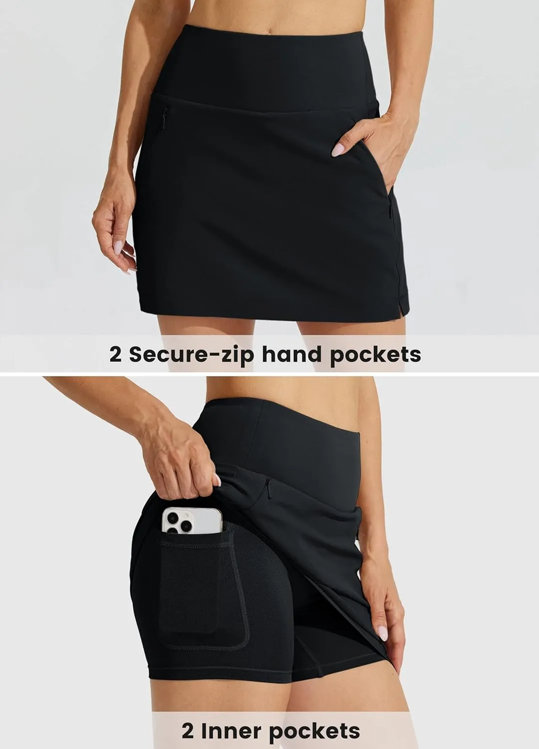 Willit Women's Golf Skirts High Waisted Skorts Quick Dry Athletic Casual Skorts Pockets