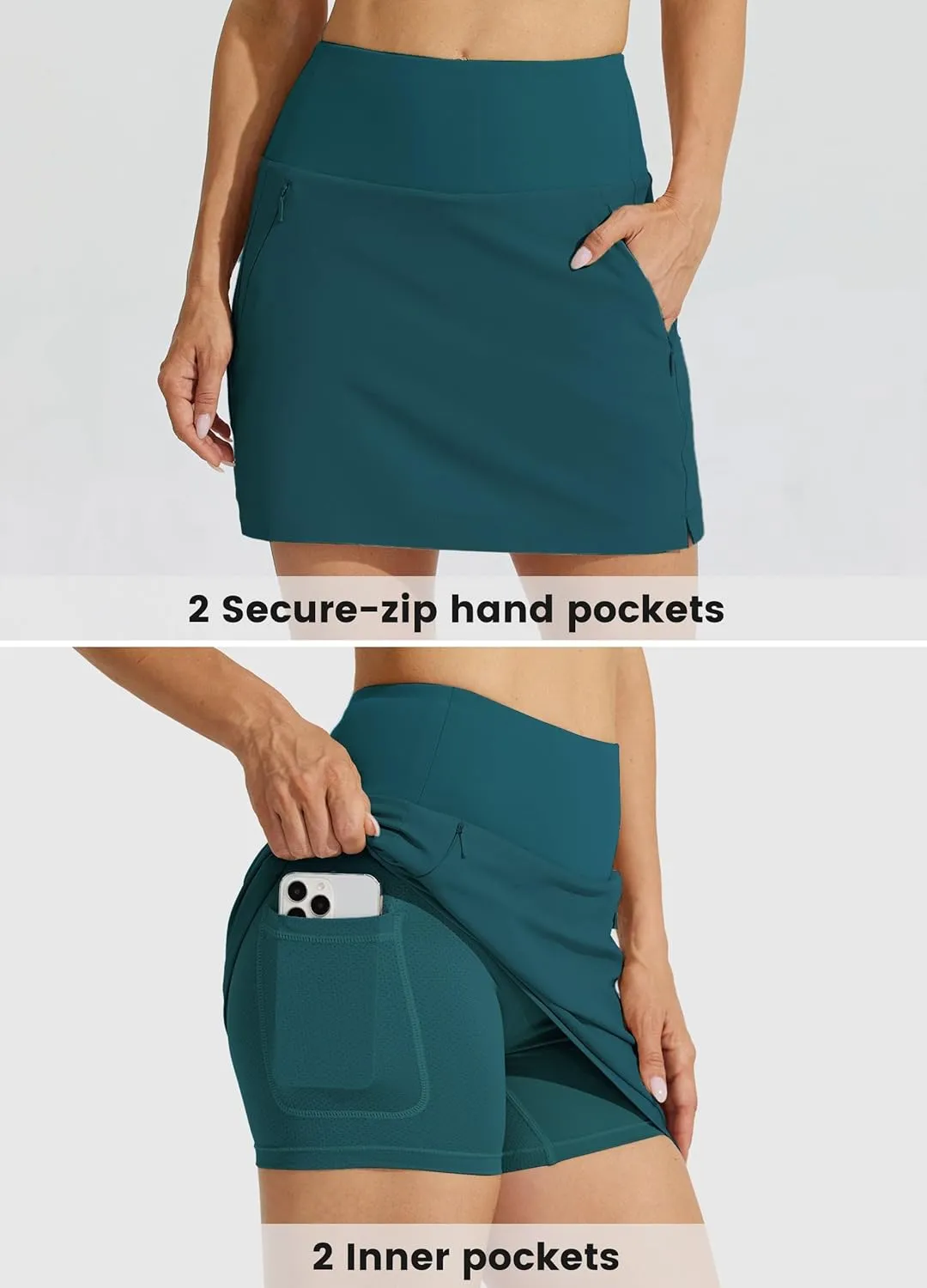 Willit Women's Golf Skirts High Waisted Skorts Quick Dry Athletic Casual Skorts Pockets