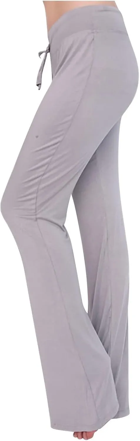 Women's High Waist Lounge Pants Yoga Sweatpants Pajama Drawstring Trousers Stretchy Wide Leg Pant with Pockets
