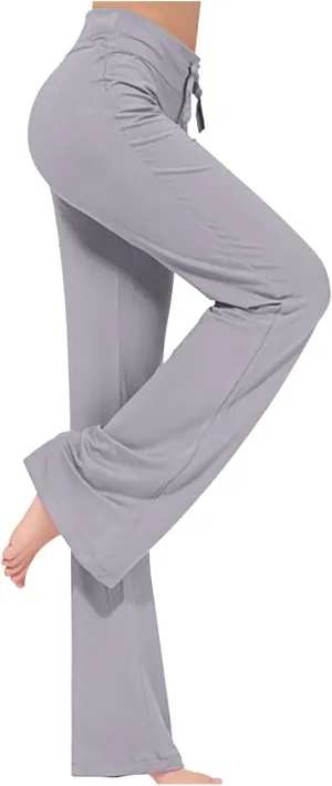 Women's High Waist Lounge Pants Yoga Sweatpants Pajama Drawstring Trousers Stretchy Wide Leg Pant with Pockets