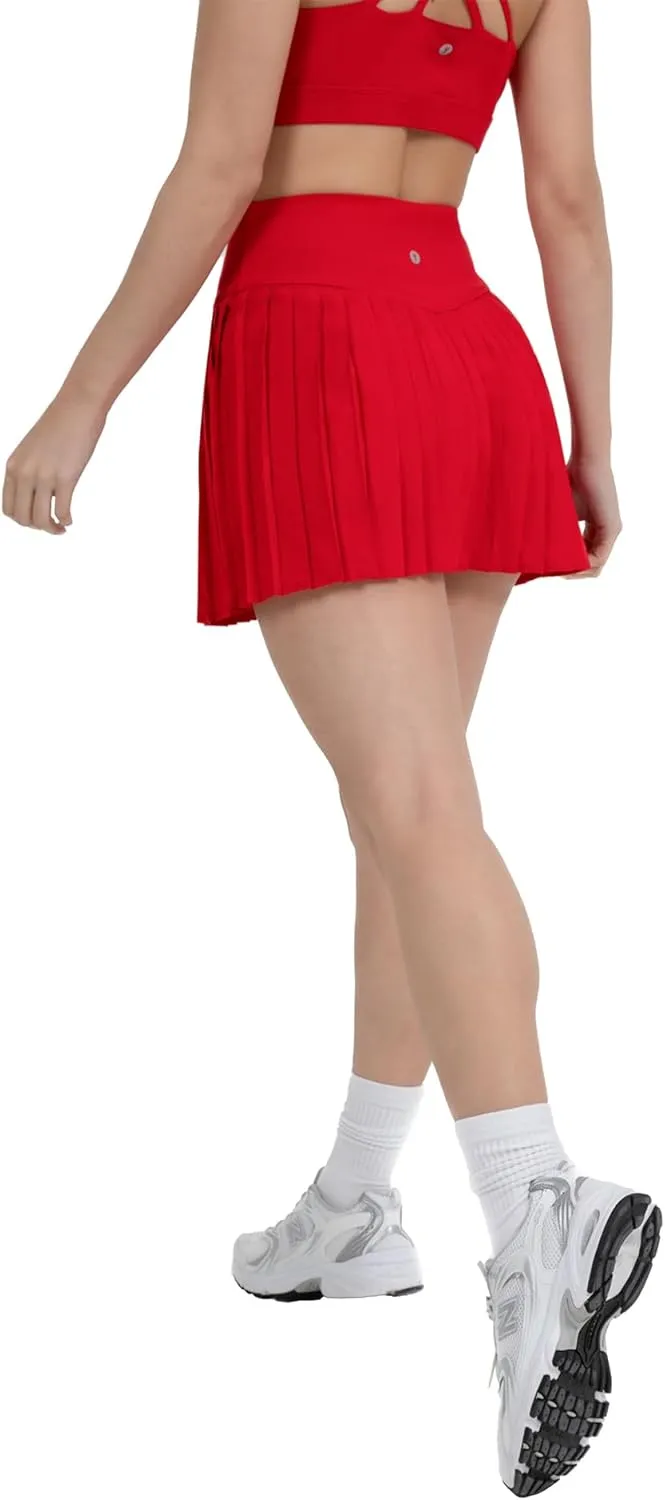 YITTY Active Women's Pleated Tennis Skirt with Built-in Short, Athleisure, 4-Way-Stretch
