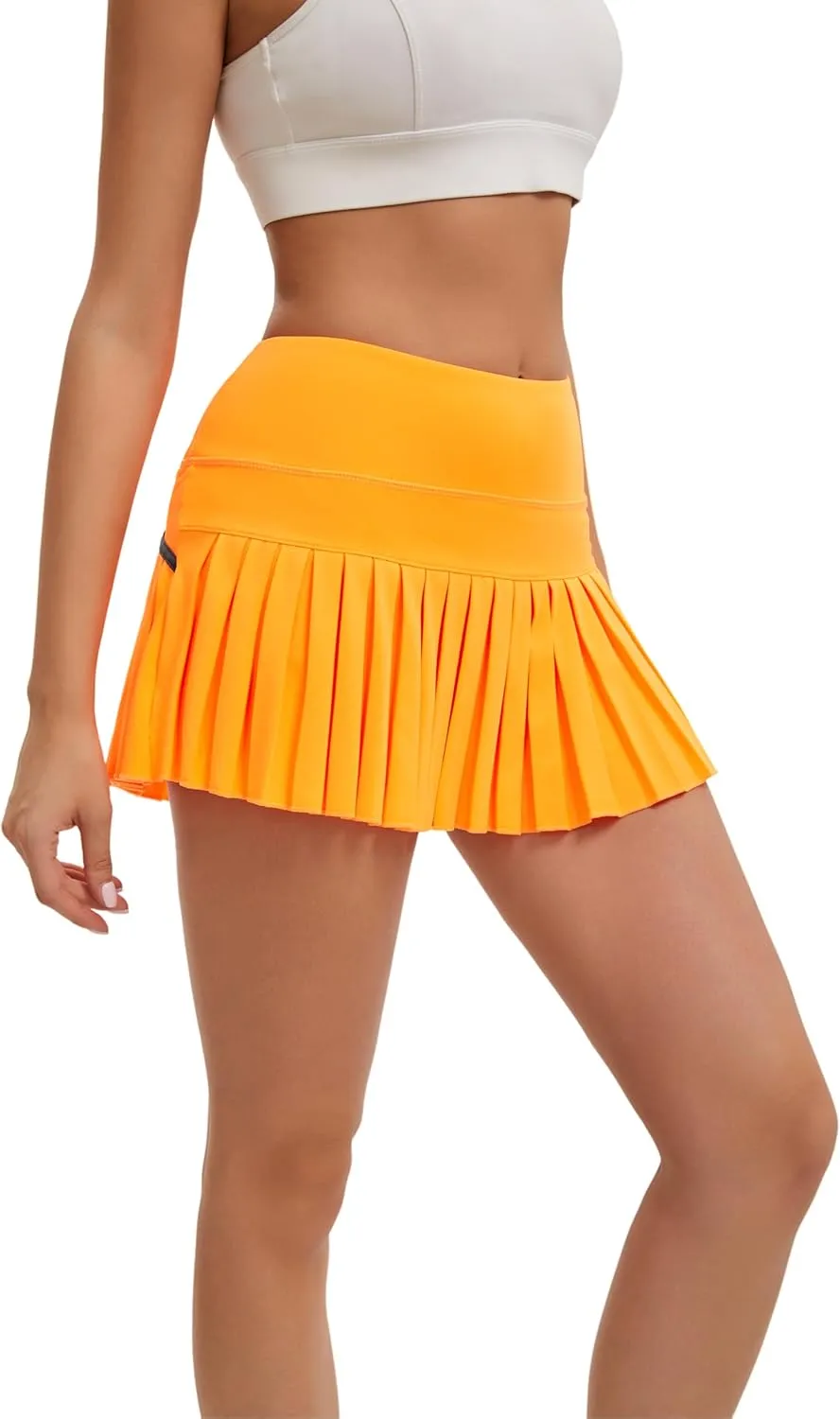 Yknktstc Women Tennis Skirt with Pocket Pleated Golf Skort Active Workout Running Athletic Shorts