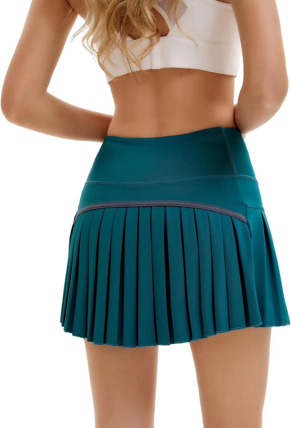 Yknktstc Women Tennis Skirt with Pocket Pleated Golf Skort Active Workout Running Athletic Shorts