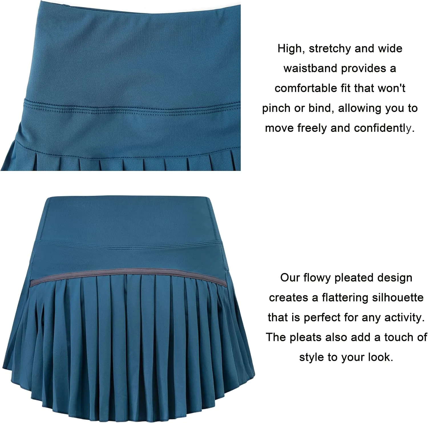 Yknktstc Women Tennis Skirt with Pocket Pleated Golf Skort Active Workout Running Athletic Shorts