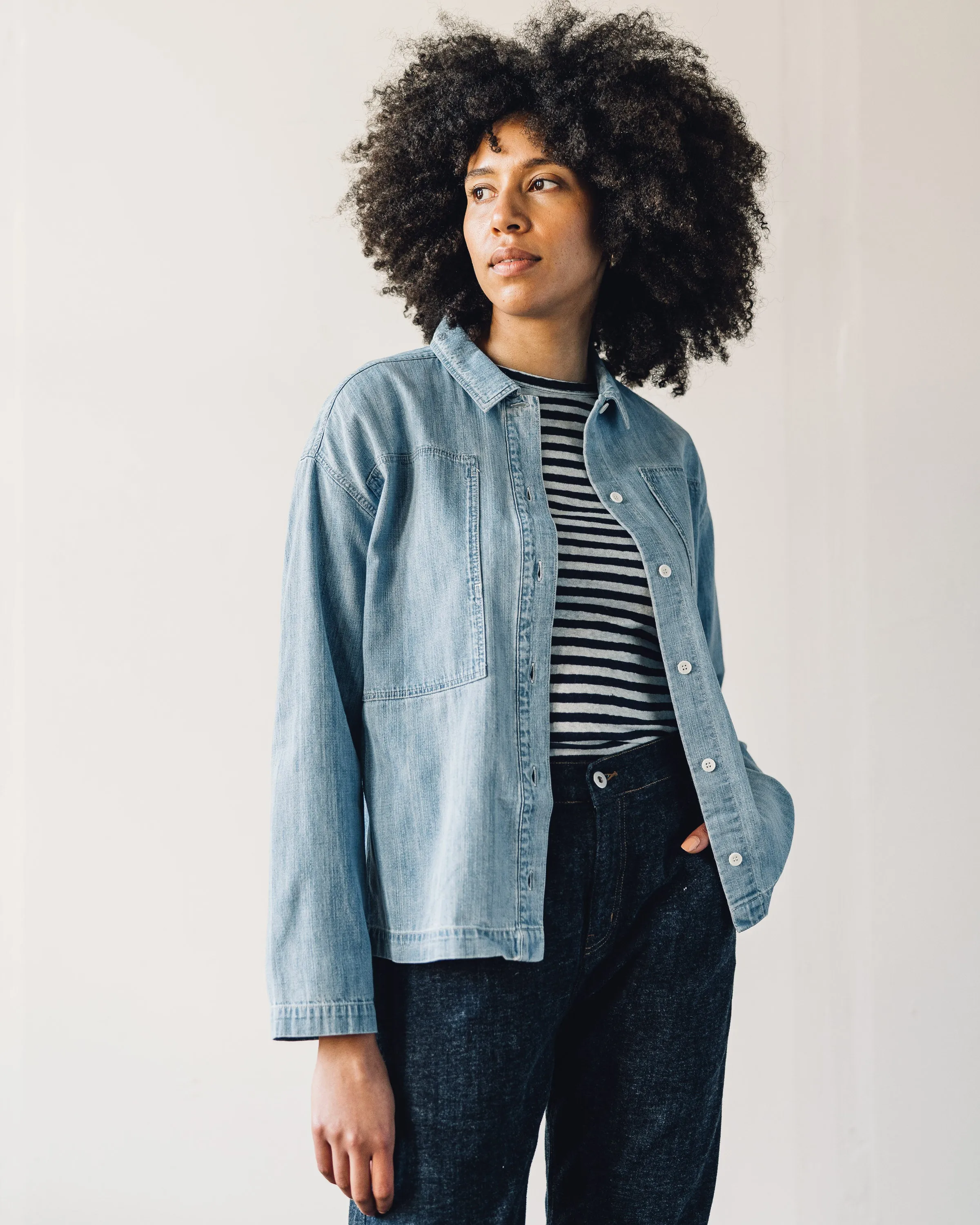 You Must Create Miller Shirt, Indigo Bleach